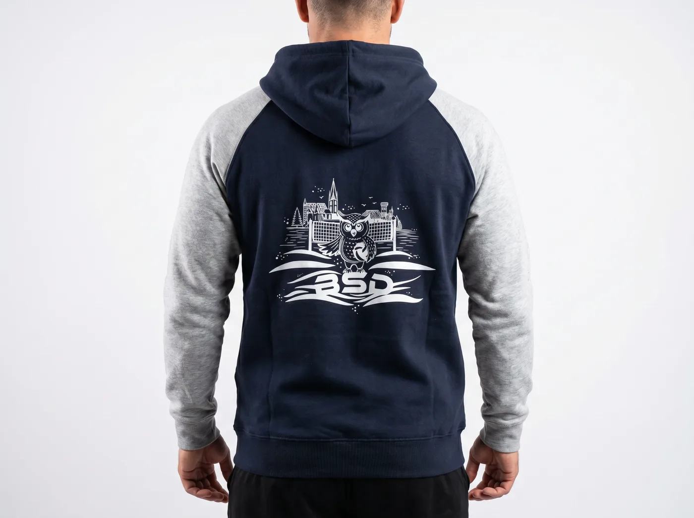 Sweat à capuche BSD, graphisme au dos